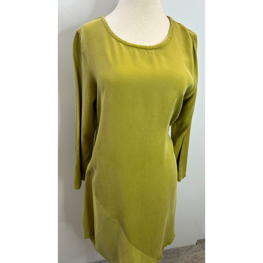 Bryn Walker Asymmetrical Hem Tencel Hi Lo Dress Small Green Minimalist Lagonlook - Picture 4 of 15